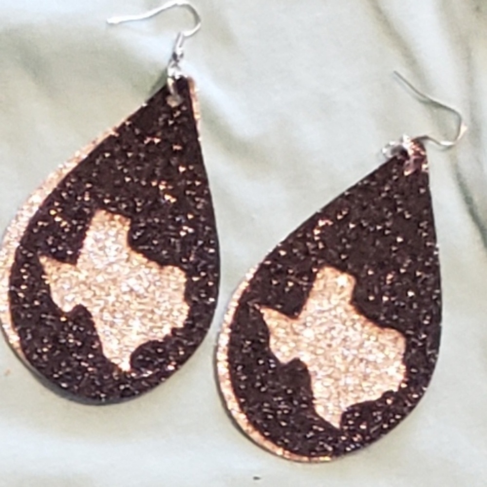 Leather faux earrings